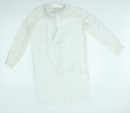 Womens UK Size 10 Lipsy london White Basic Button-Up