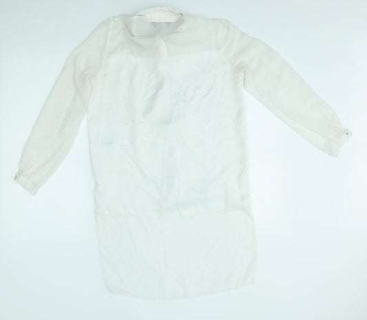 Womens UK Size 10 Lipsy london White Basic Button-Up