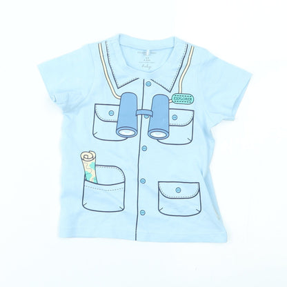 Polarn O. Pyret Baby Blue   Basic T-Shirt Size 3-6 Months  - adventurer