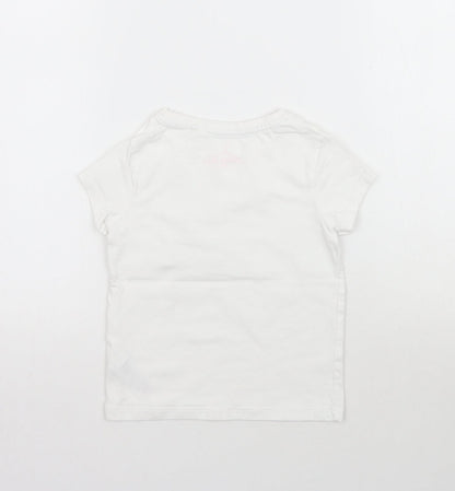NEXT Girls White   Basic T-Shirt Size 3 Years