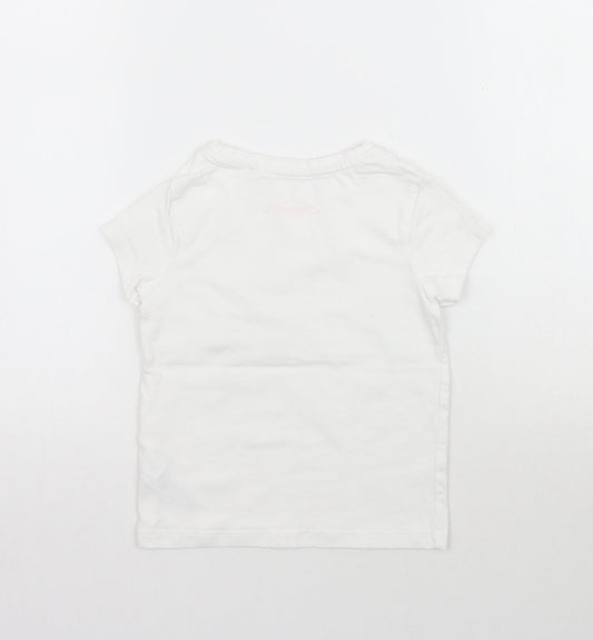 NEXT Girls White   Basic T-Shirt Size 3 Years