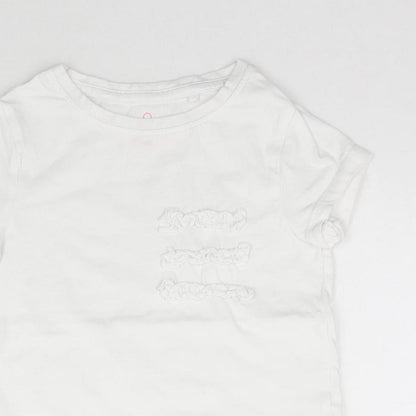 NEXT Girls White   Basic T-Shirt Size 3 Years