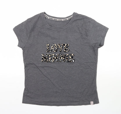 George Womens Grey Animal Print  Basic T-Shirt Size 8  - Love Minnie Disney