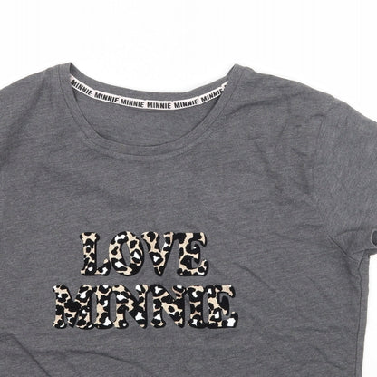 George Womens Grey Animal Print  Basic T-Shirt Size 8  - Love Minnie Disney
