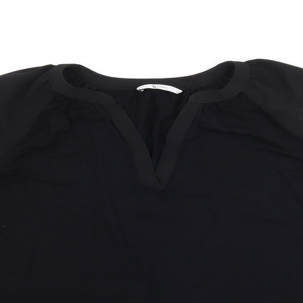 Womens UK Size 12 TU Black Basic Blouse