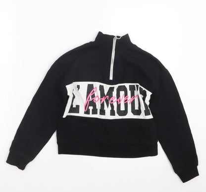 Miss E-vie Girls Black   Pullover Sweatshirt Size 9-10 Years