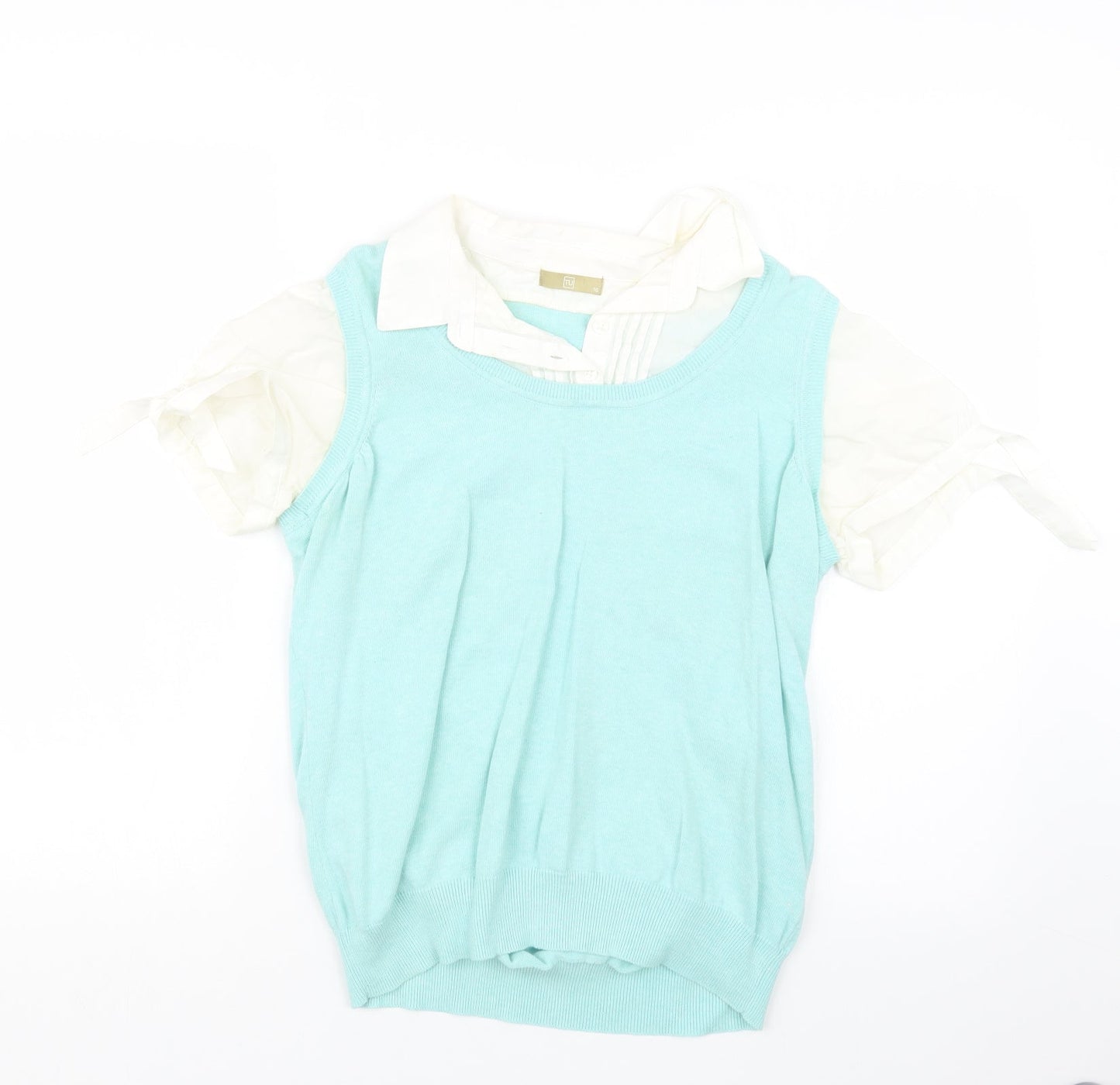 TU Womens Green  Knit Pullover Jumper Size 16