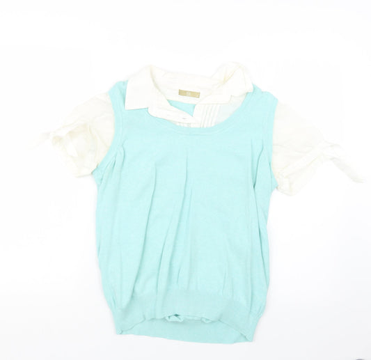 TU Womens Green  Knit Pullover Jumper Size 16