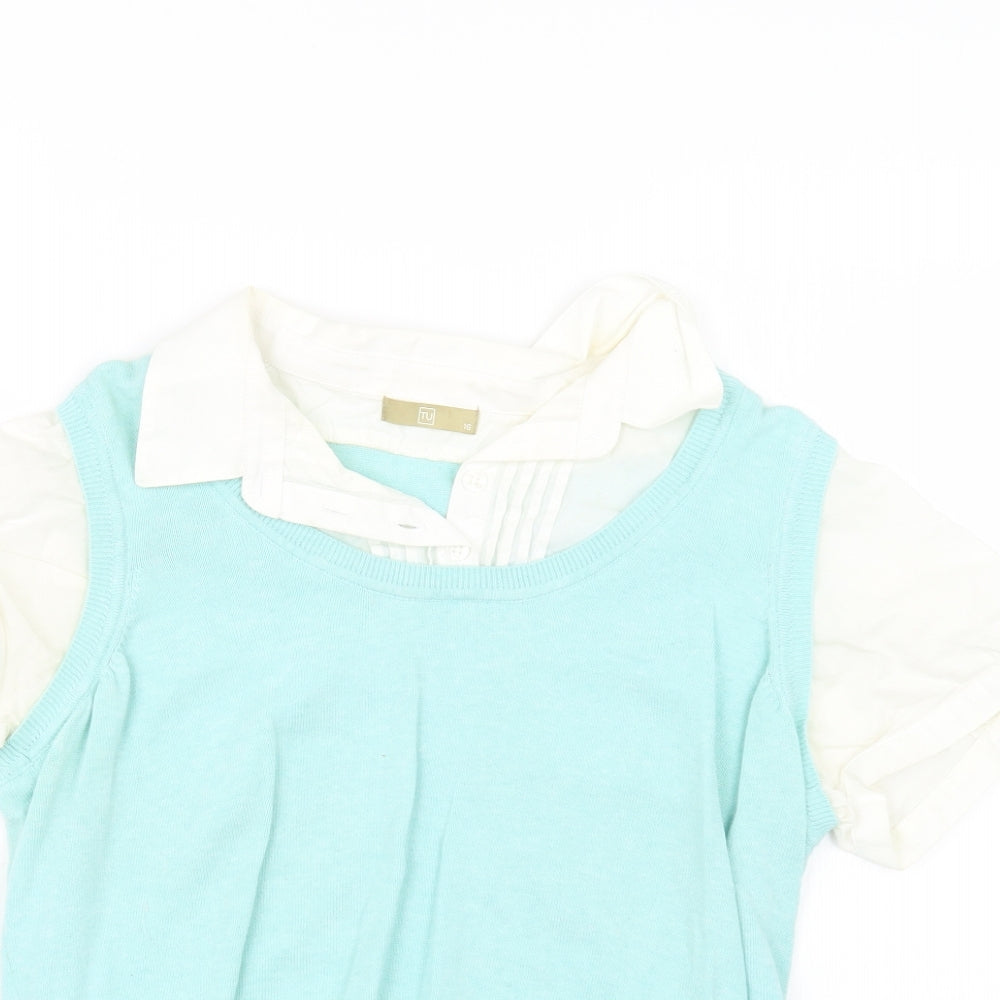 TU Womens Green  Knit Pullover Jumper Size 16