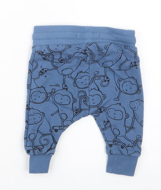 NEXT Boys Blue Geometric  Jogger Trousers Size 3-6 Months