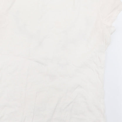 F&F Womens White Geometric  Top Pyjama Top Size 6  - Christmas