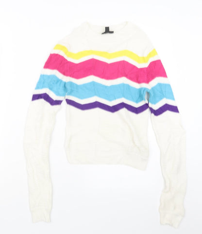 Womens UK Size 6 Topshop White Pullover Jumper