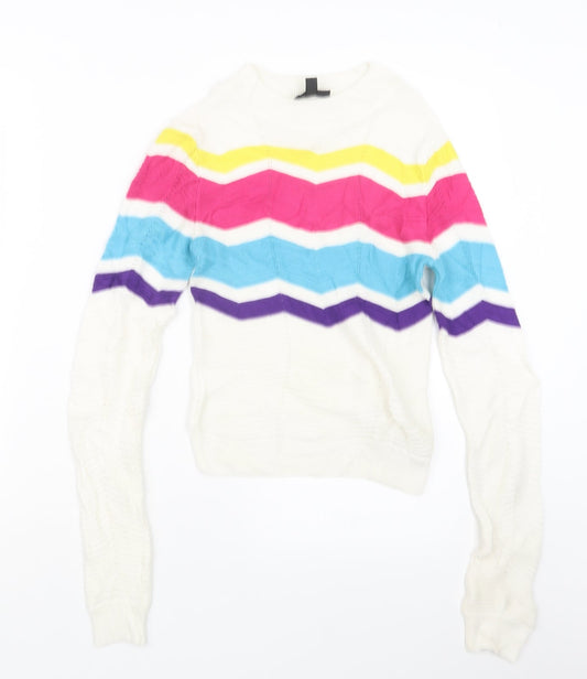 Womens UK Size 6 Topshop White Pullover Jumper