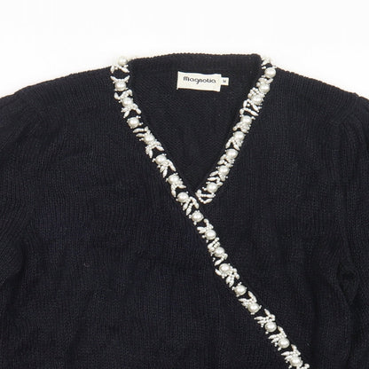Magnolia Womens Blue  Knit Pullover Jumper Size M