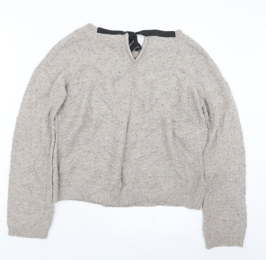 Womens UK Size 10 Topshop Beige Pullover Jumper