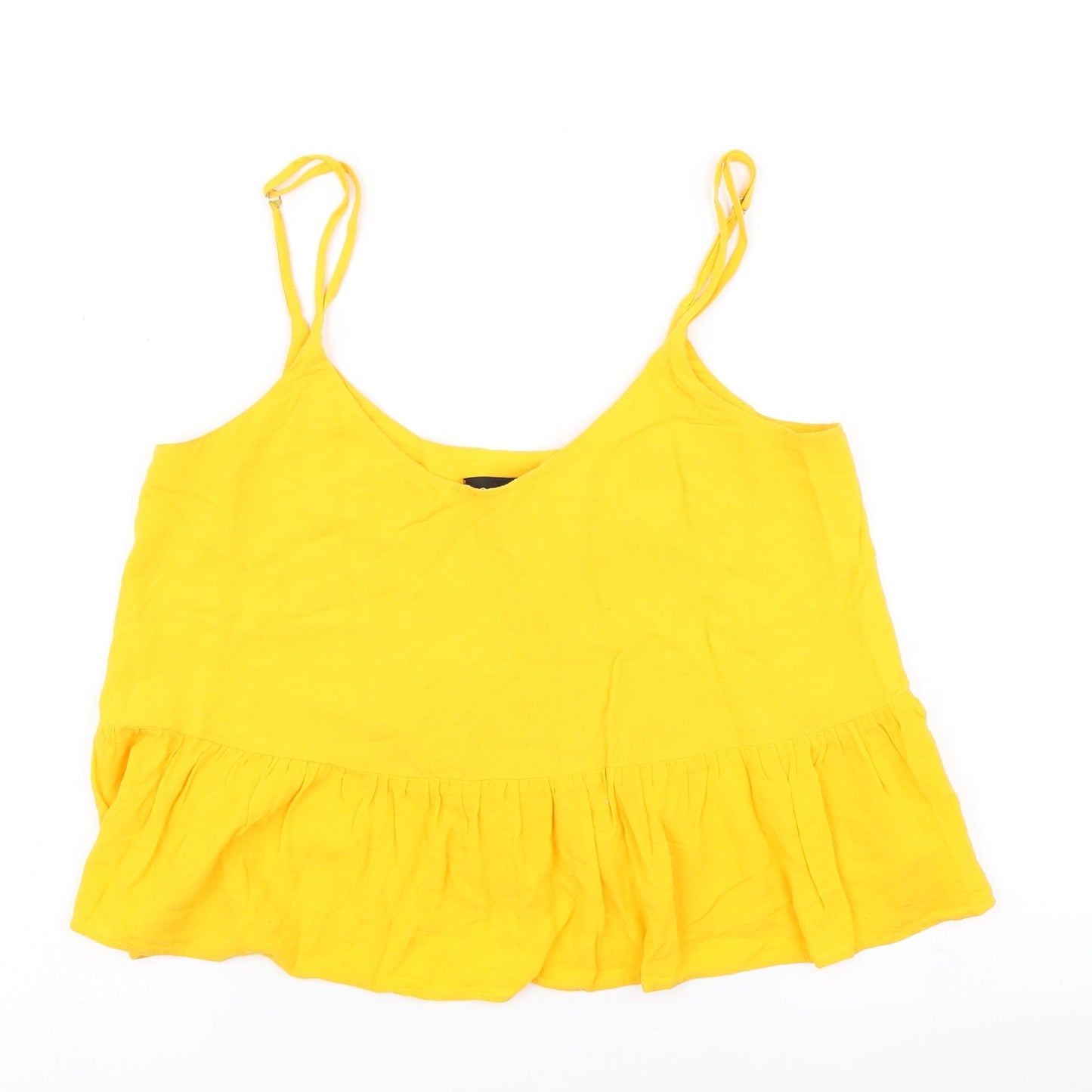 Womens UK Size 8 Topshop Yellow Camisole T-Shirt