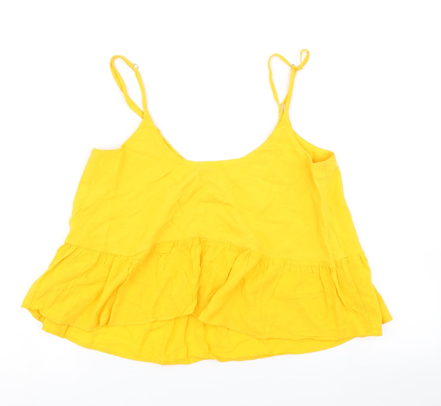 Womens UK Size 8 Topshop Yellow Camisole T-Shirt