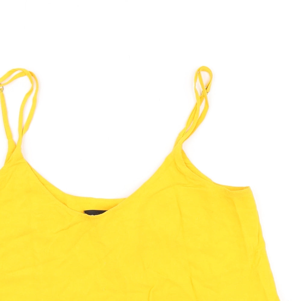 Womens UK Size 8 Topshop Yellow Camisole T-Shirt