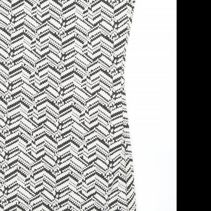 Mango Womens White Herringbone  Bodycon  Size S