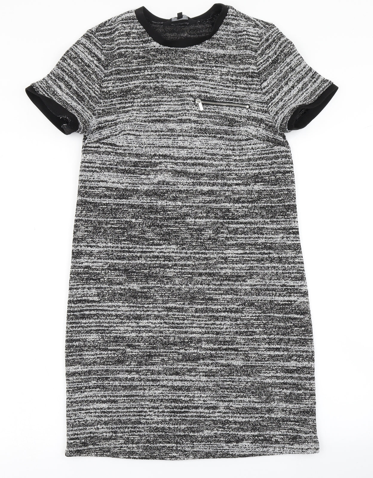New Look Womens Grey Striped  T-Shirt Dress  Size 8