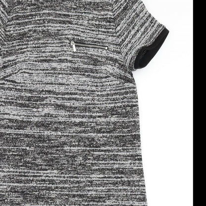 New Look Womens Grey Striped  T-Shirt Dress  Size 8