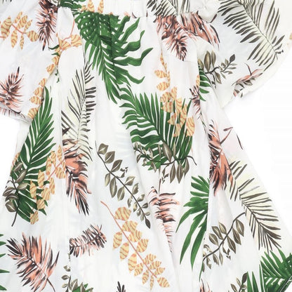 SheIn Womens White Floral  Kaftan  Size S