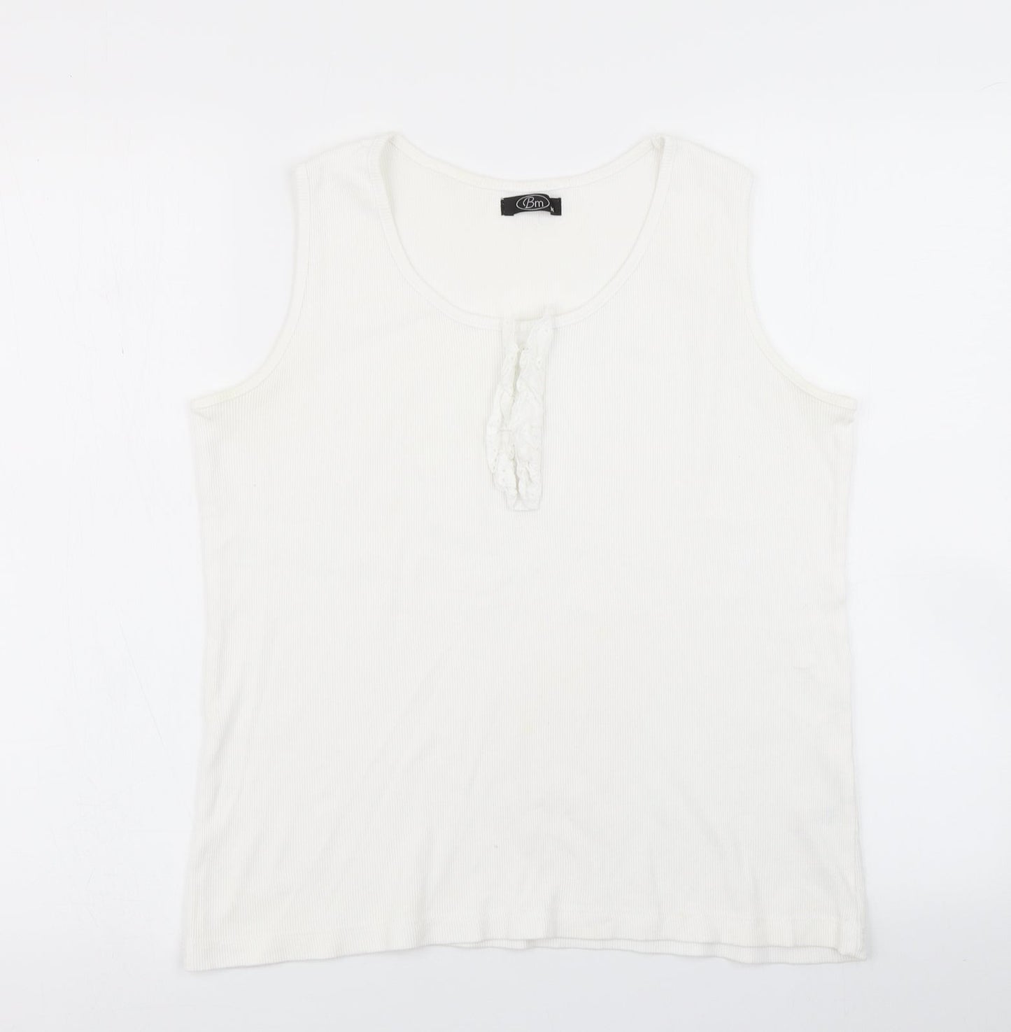 Womens UK Size M BM White Basic Tank