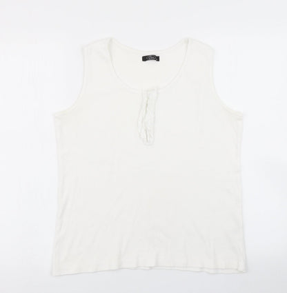 Womens UK Size M BM White Basic Tank