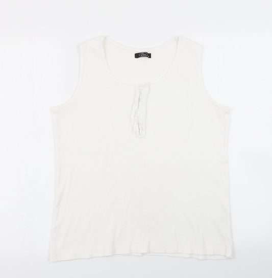Womens UK Size M BM White Basic Tank