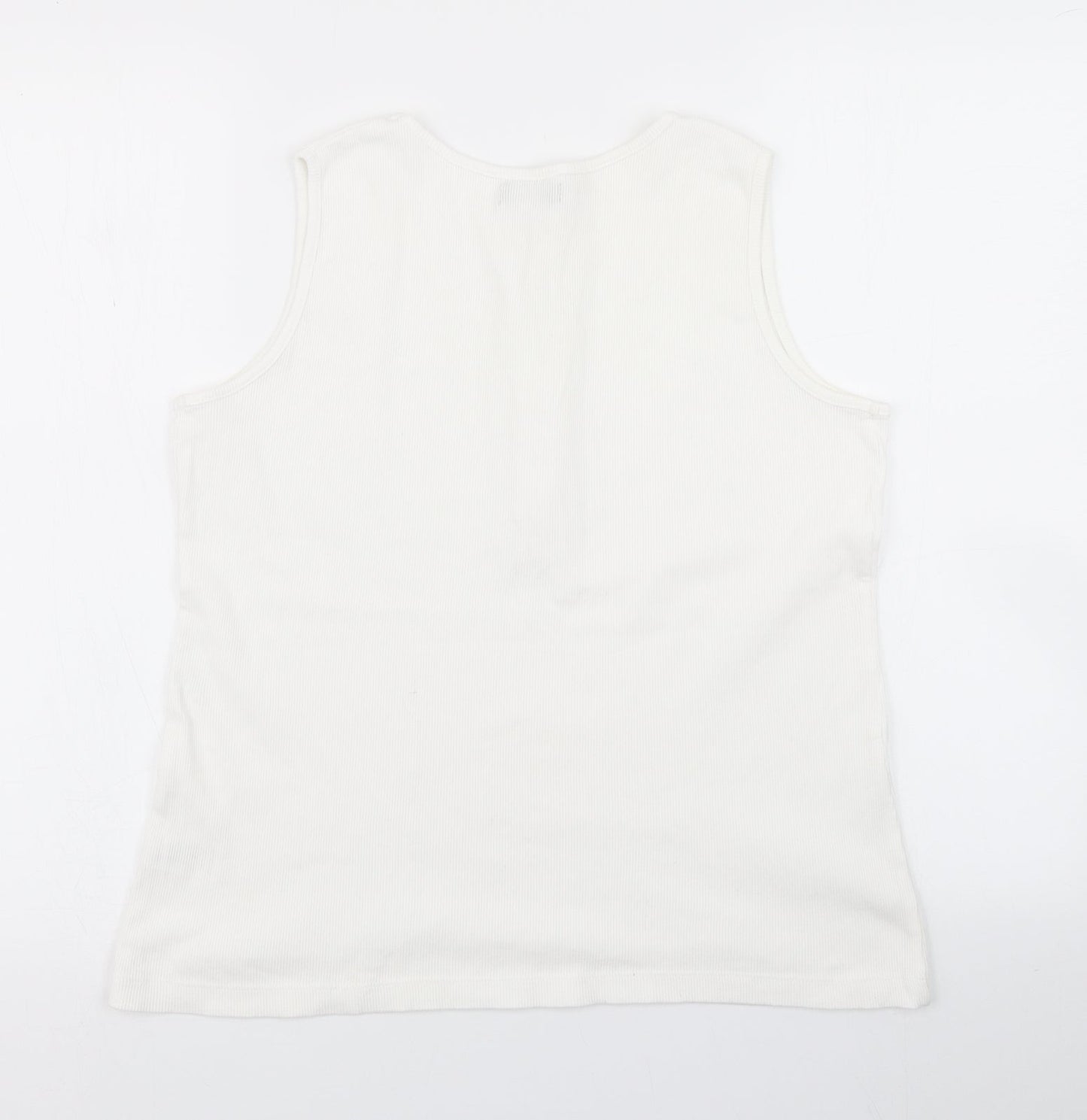 Womens UK Size M BM White Basic Tank