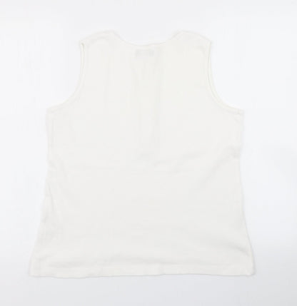 Womens UK Size M BM White Basic Tank