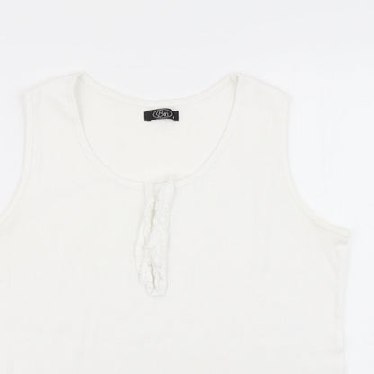 Womens UK Size M BM White Basic Tank