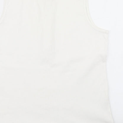 Womens UK Size M BM White Basic Tank