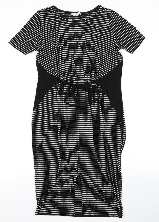 NEXT Womens Black Striped  A-Line  Size 10