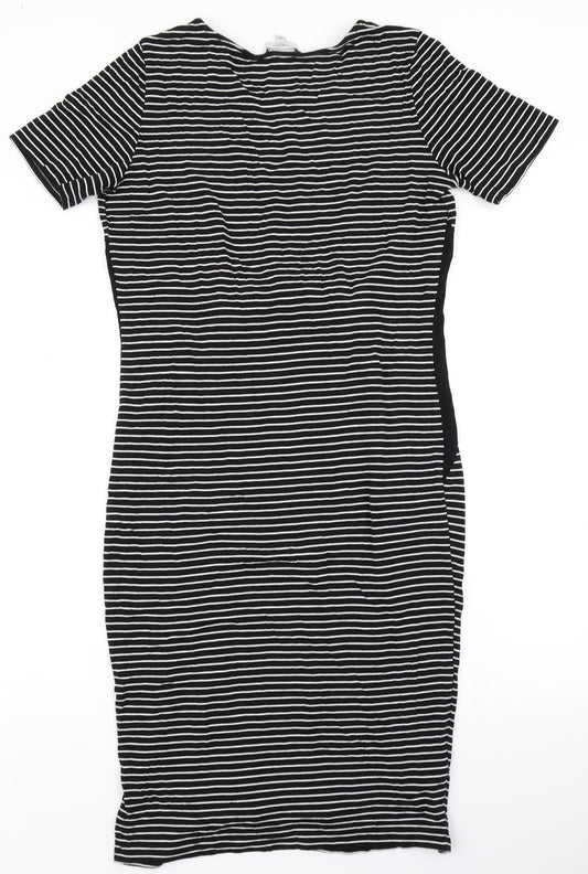 NEXT Womens Black Striped  A-Line  Size 10