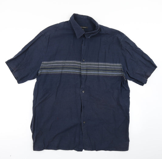 George Mens Blue    Button-Up Size L