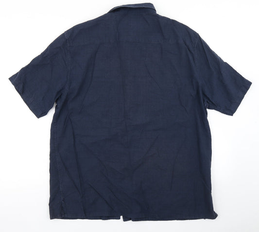 George Mens Blue    Button-Up Size L