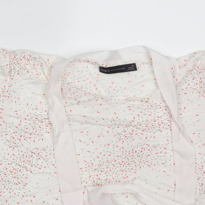 M&S Womens White Polka Dot  Basic T-Shirt Size 10