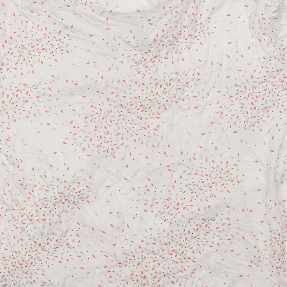 M&S Womens White Polka Dot  Basic T-Shirt Size 10