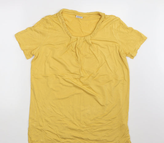 Womens UK Size 14 Damart Yellow Basic T-Shirt