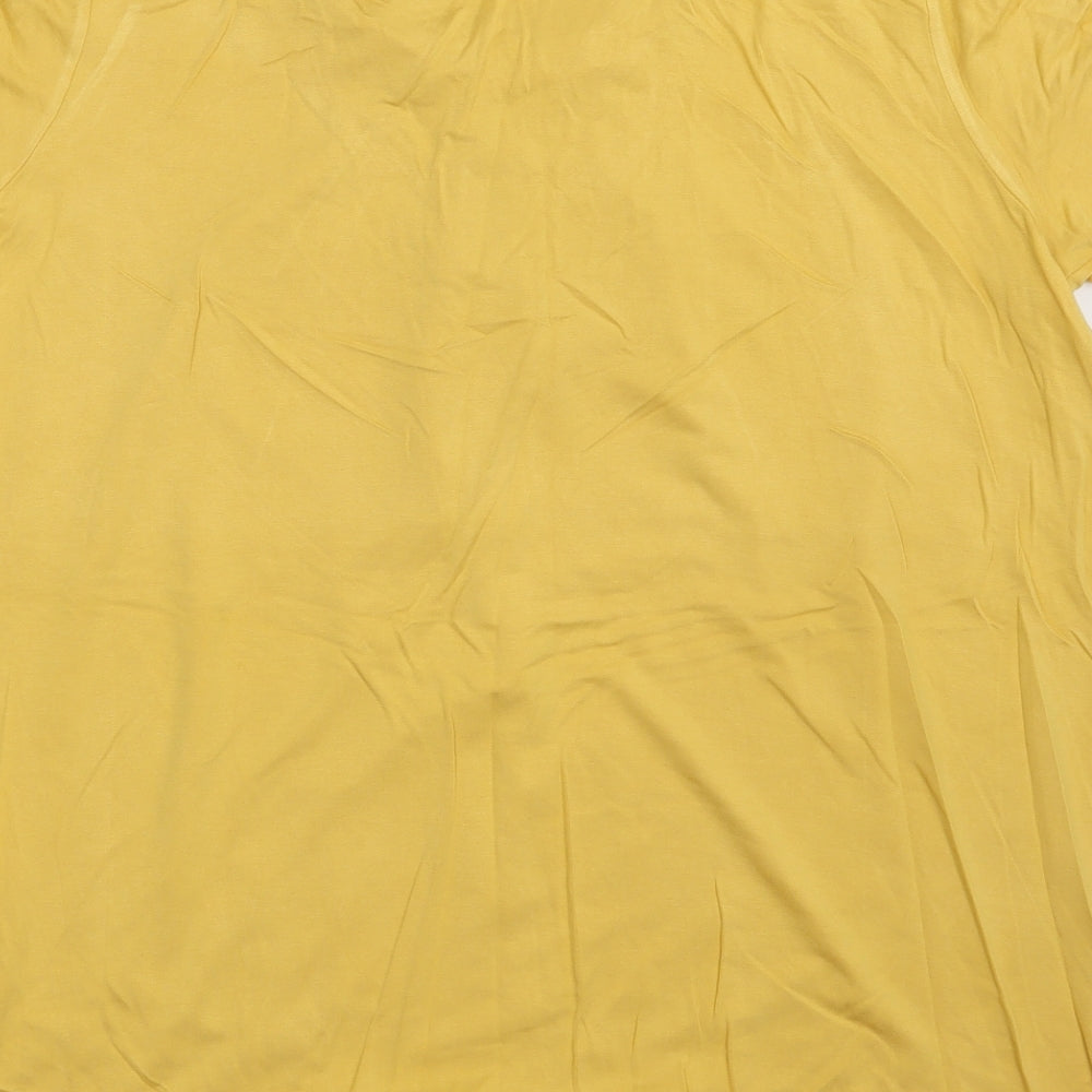 Womens UK Size 14 Damart Yellow Basic T-Shirt