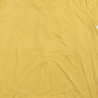 Womens UK Size 14 Damart Yellow Basic T-Shirt