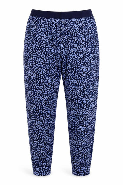 Jane & Bleecker Womens Blue Animal Print  Jogger Trousers Size L L28 in
