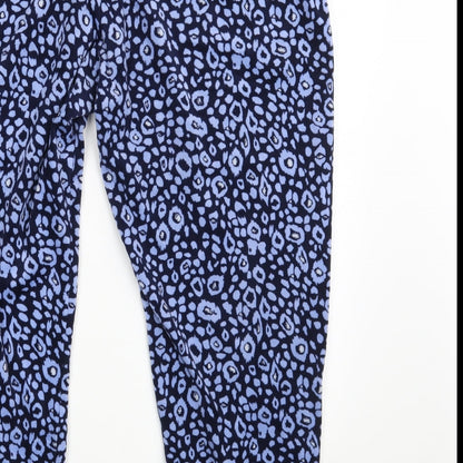 Jane & Bleecker Womens Blue Animal Print  Jogger Trousers Size L L28 in