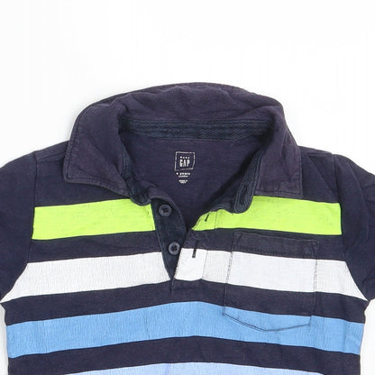 Gap Boys Blue Striped  Pullover Polo Size 4 Years