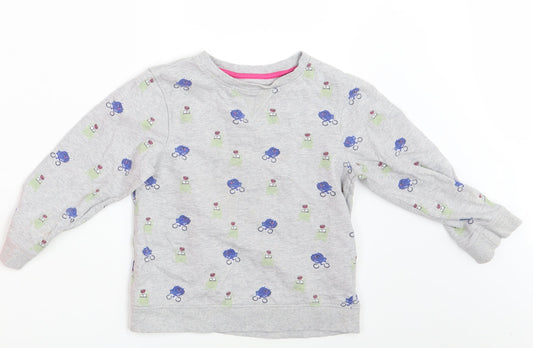 Mothercare Girls Green Animal Print  Pullover Jumper Size 5-6 Years