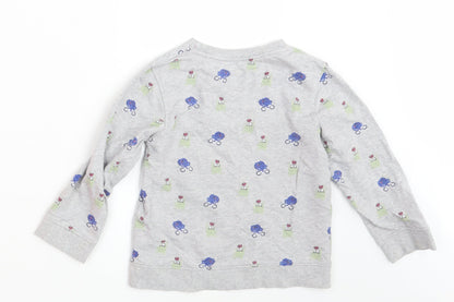 Mothercare Girls Green Animal Print  Pullover Jumper Size 5-6 Years