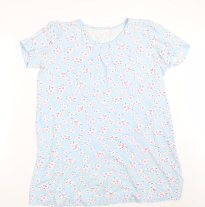 BM Womens Blue Floral  T-Shirt Dress  Size 16