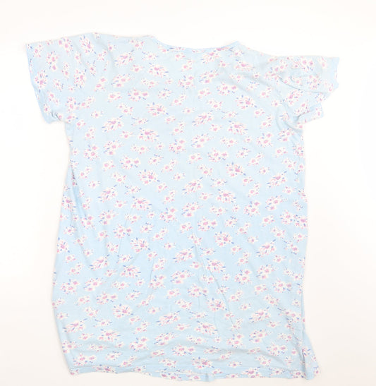 BM Womens Blue Floral  T-Shirt Dress  Size 16