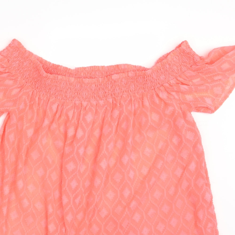 George Womens Orange Argyle/Diamond  A-Line  Size M